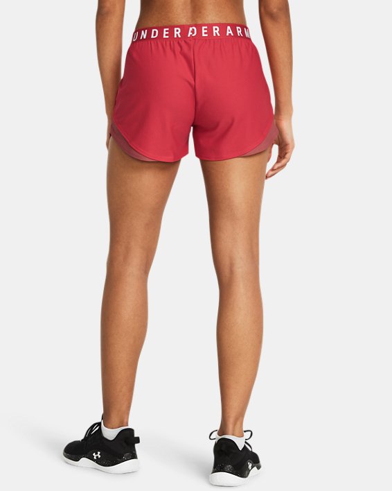 女士UA Play Up Shorts 3.0短褲 in Red image number 1
